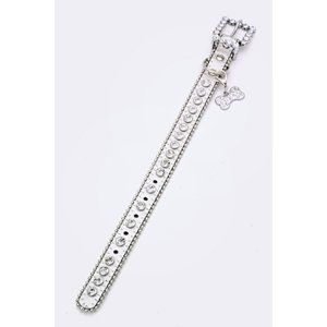Ball Chain Crystal Dog Collar - Silver